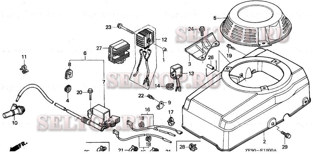 Кожух вентилятора для Honda GXV340K1 DAP5