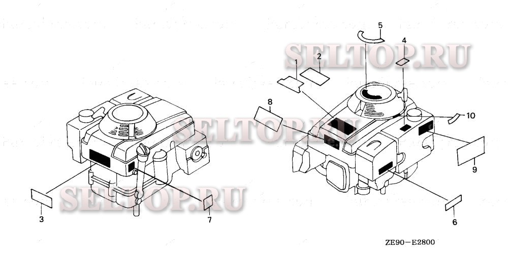 Этикетка для Honda GXV340K1 DAT