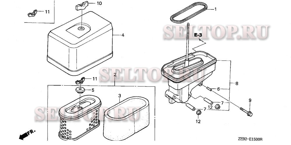 Воздушный фильтр (1) для Honda GXV340K2 DAP2