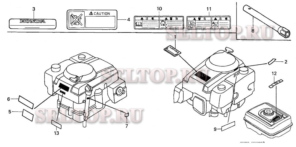 Этикетка для Honda GXV340K2 DAP2