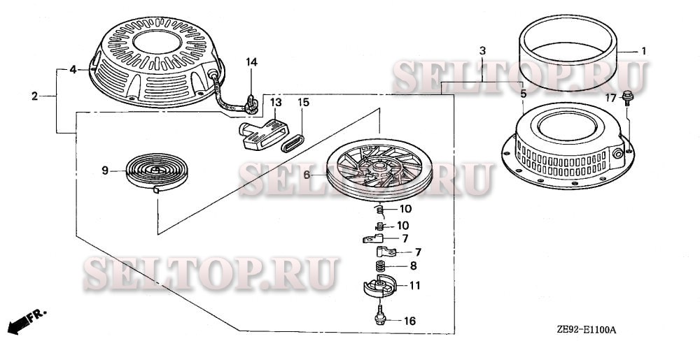 Ручной стартер для Honda GXV340K2 DAP2
