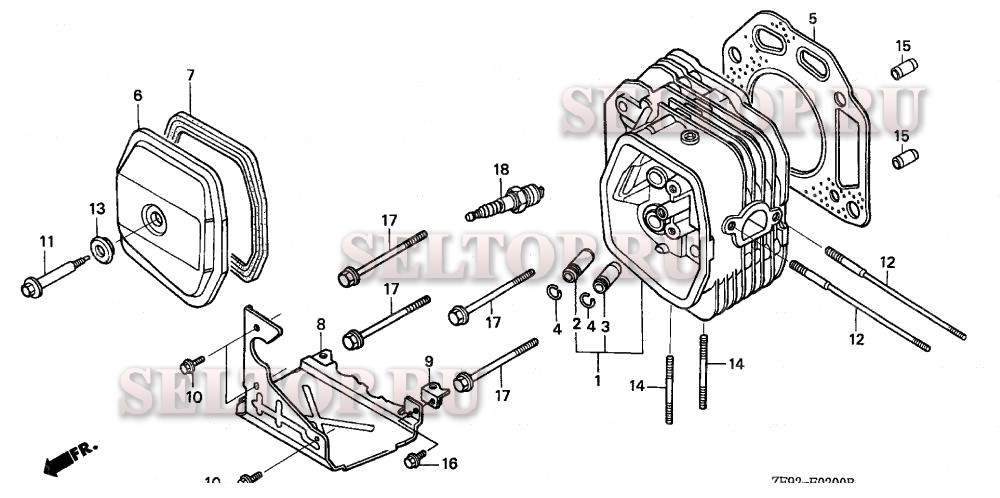 Головка цилиндра для Honda GXV340K2 DX3