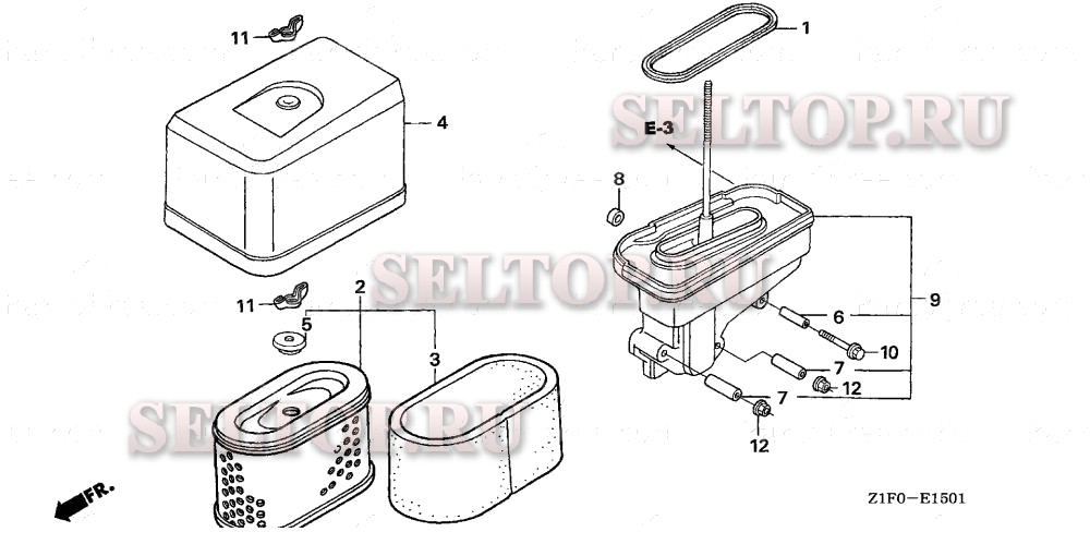 Воздушный фильтр (2) для Honda GXV340T2 DP23