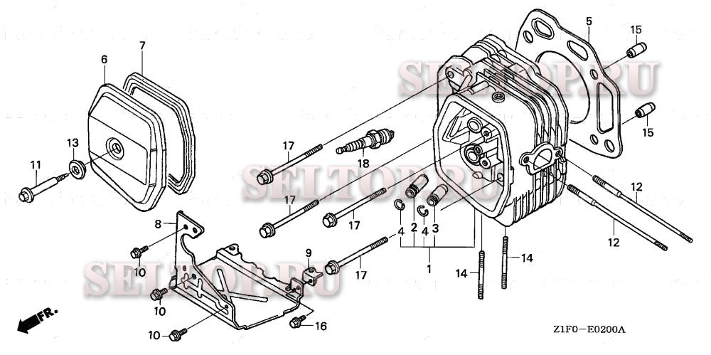 Головка цилиндра для Honda GXV340T2 DP23