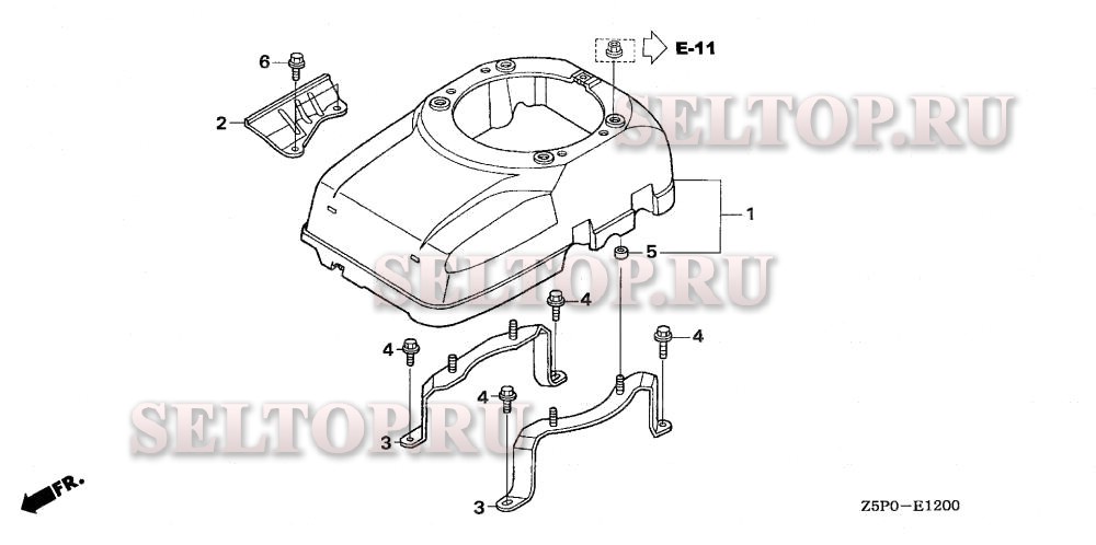 Кожух вентилятора для Honda GXV340UA2 DE33