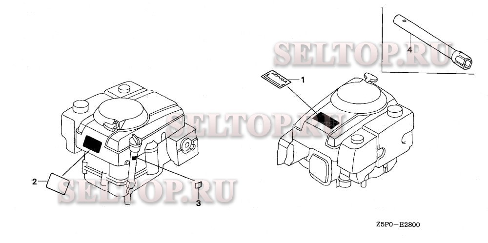 Этикетка, инструмент для Honda GXV340UA2 DX3