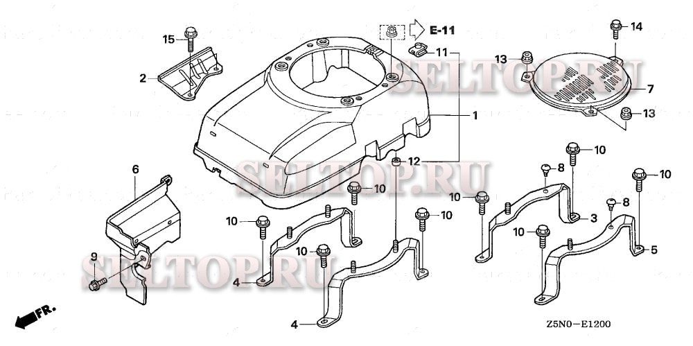 Кожух вентилятора для Honda GXV340UT2 DAS