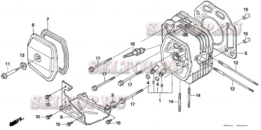 Головка цилиндра для Honda GXV340UT2 DE33