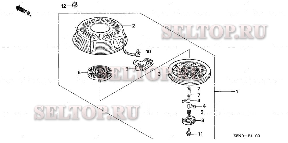 Ручной стартер для Honda GXV340UT2 DN4