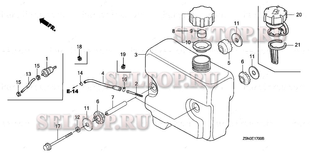 Топливный бак для Honda GXV340UT2 DNG4