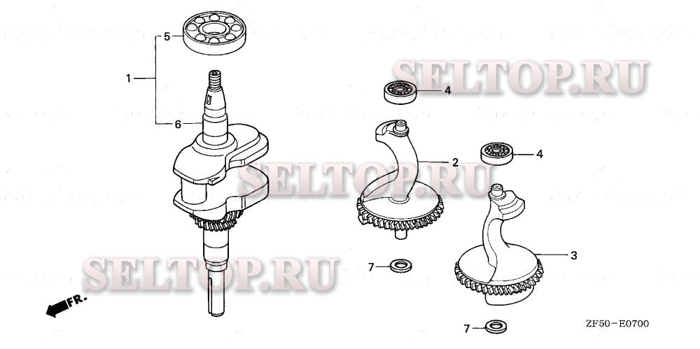 Коленвал для Honda GXV390 DA