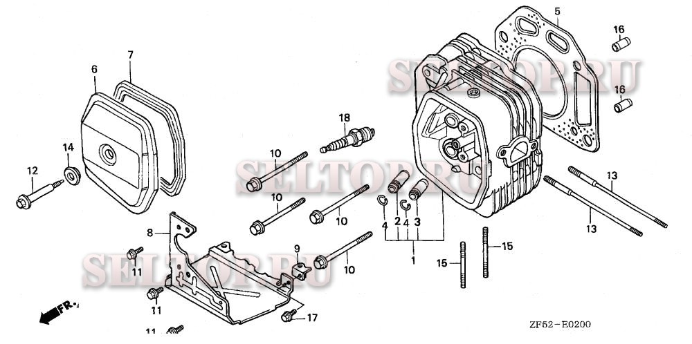 Головка цилиндра для Honda GXV390K1 DEP3