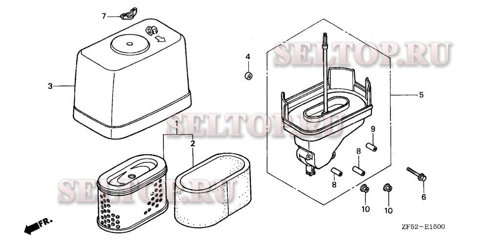 Воздушный фильтр (1) для Honda GXV390K1 DNE3