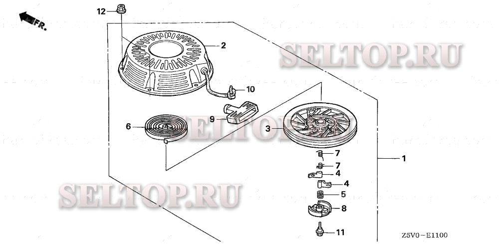 Ручной стартер для Honda GXV390RT1 DAE4