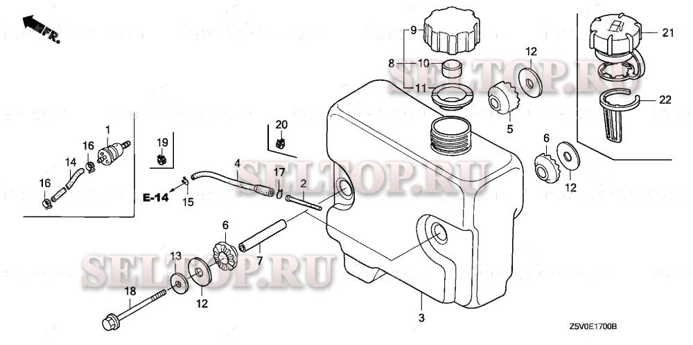 Топливный бак для Honda GXV390RT1 DAS