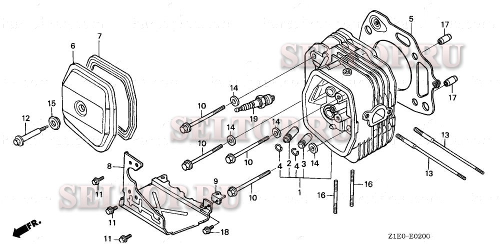 Головка цилиндра для Honda GXV390T1 DE33