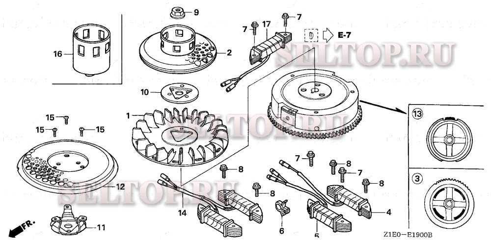 Маховик для Honda GXV390T1 DE33