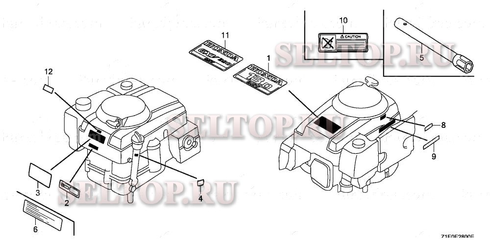 Этикетка для Honda GXV390T1 DEP3