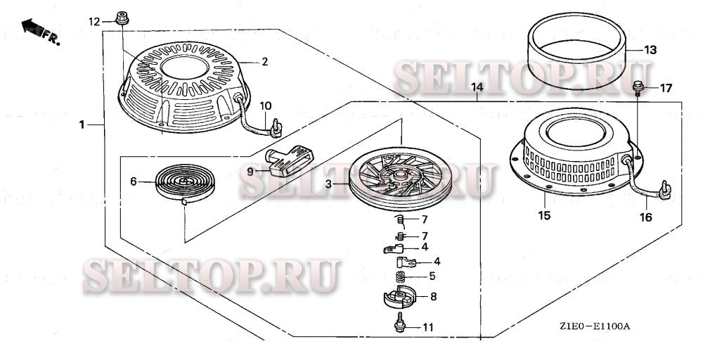 Ручной стартер для Honda GXV390T1 DEP3