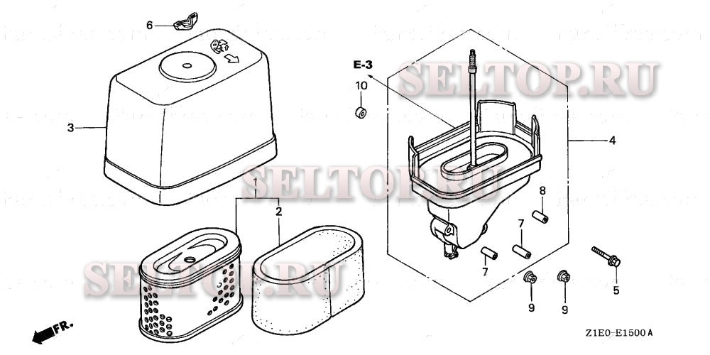 Воздушный фильтр (1) для Honda GXV390T1 DETR