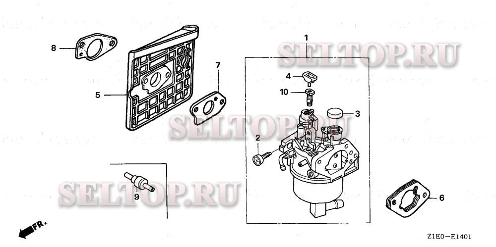 Карбюратор (2) для Honda GXV390T1 DP23