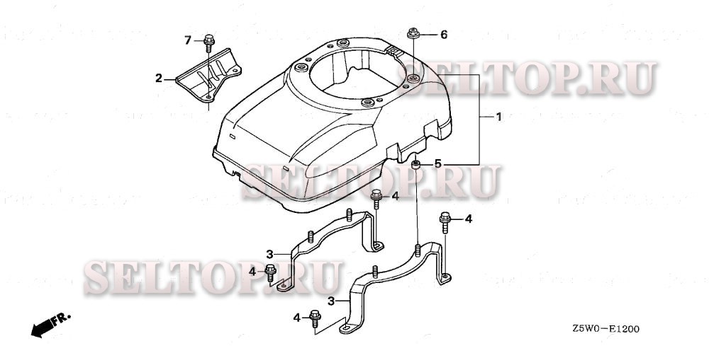 Кожух вентилятора для Honda GXV390UA1 DABG