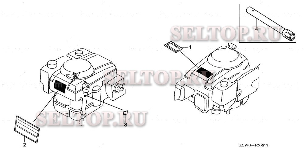 Этикетка для Honda GXV390UA1 DETR