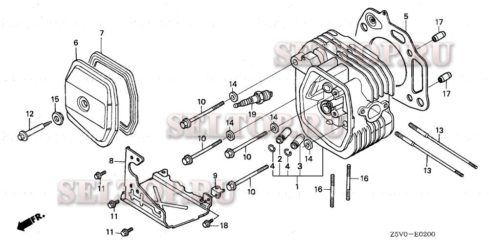 Головка цилиндра для Honda GXV390UT1 DE33