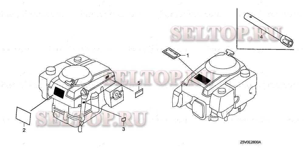 Этикетка для Honda GXV390UT1 DXE2