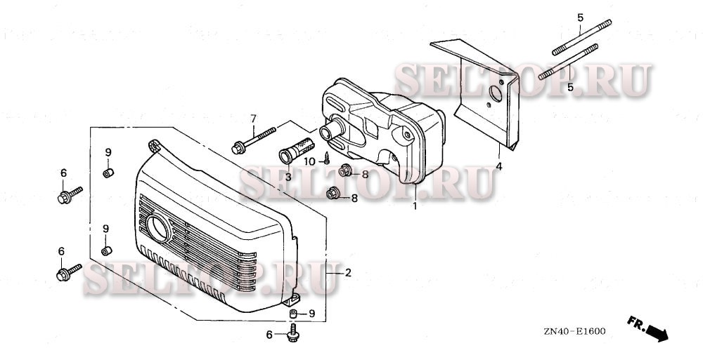 Глушитель для Honda GXV50 SAR/B