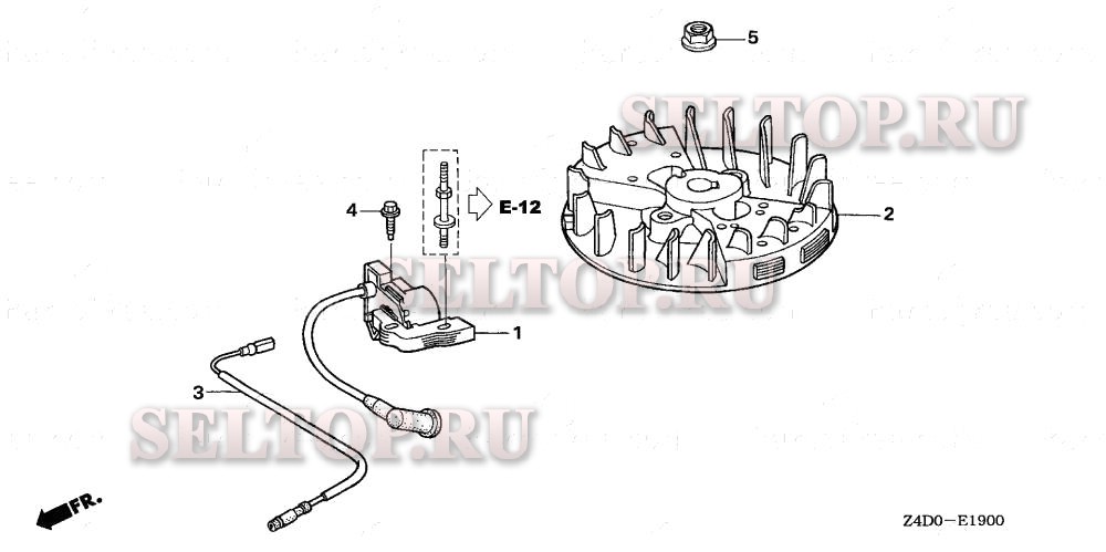 Маховик, катушка зажигания для Honda GXV50U SER