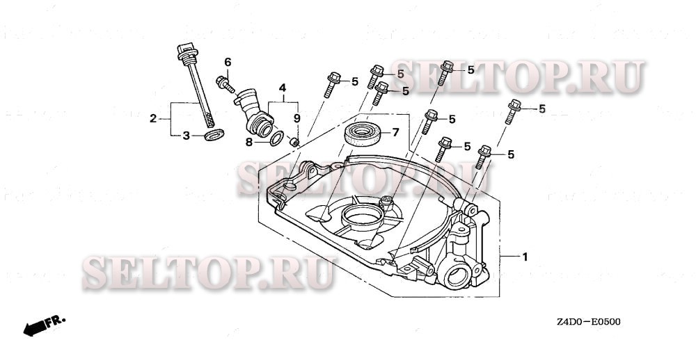 Корпус с датчиком уровня масла для Honda GXV50U VE