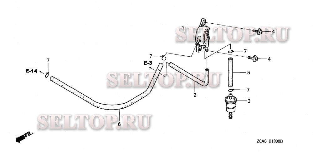 Топливный насос для Honda GXV530 EXA1