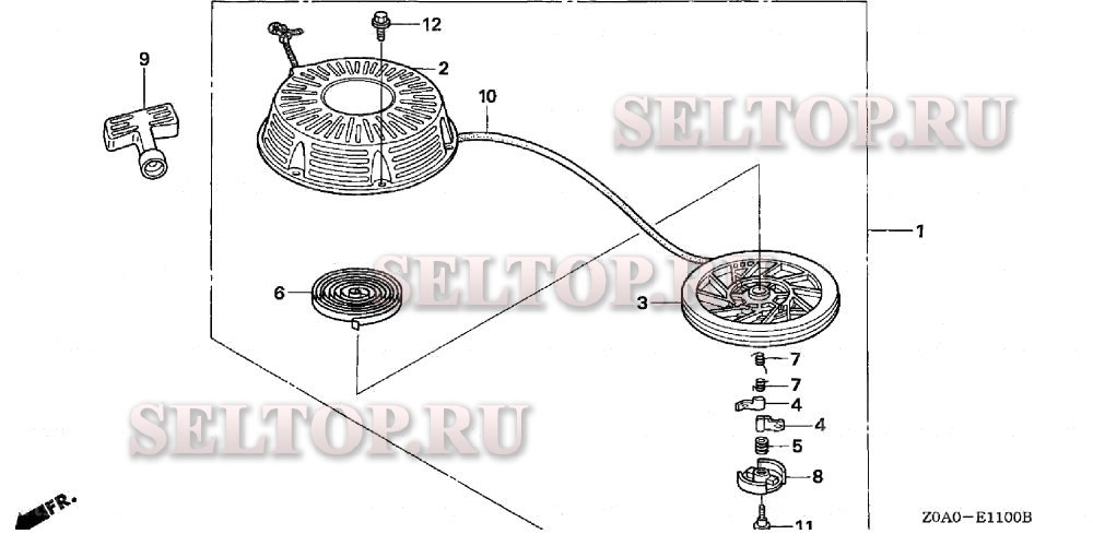 Ручной стартер для Honda GXV530 QRA4/A