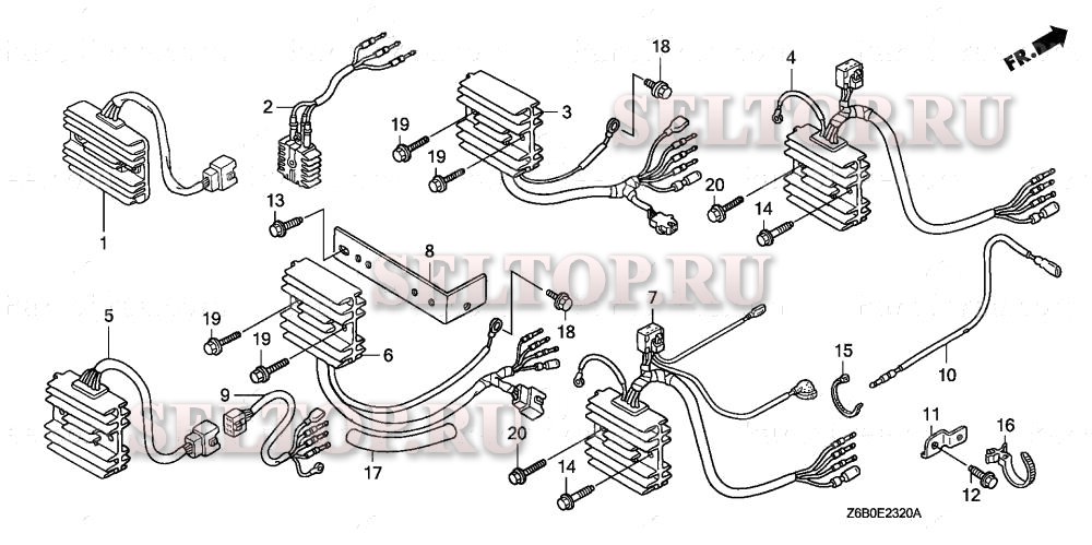 Регулятор, жгут проводов для Honda GXV530R DXA1