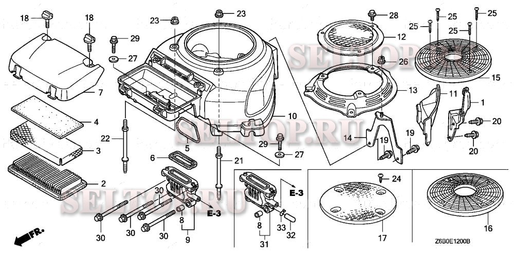 Кожух вентилятора для Honda GXV530R QRA5