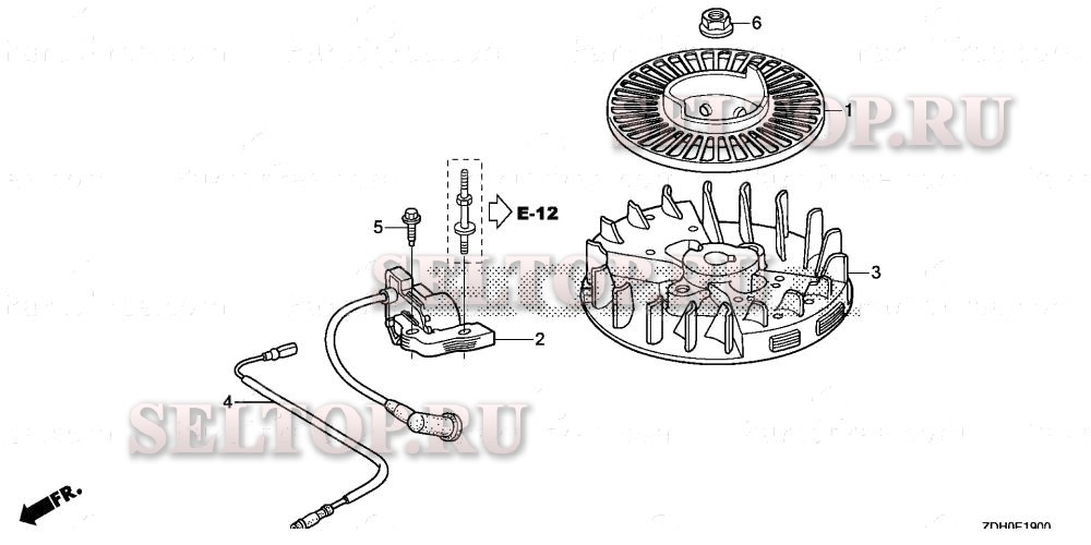 Маховик, катушка зажигания для Honda GXV57UT N7E1