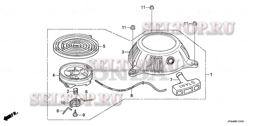 Ручной стартер для Honda GXV57UT N7E1