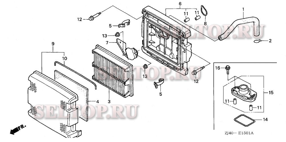 Воздушный фильтр (2) для Honda GXV610K1 QZC2