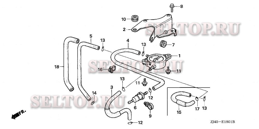Топливный насос (2) для Honda GXV610K1 QZC2