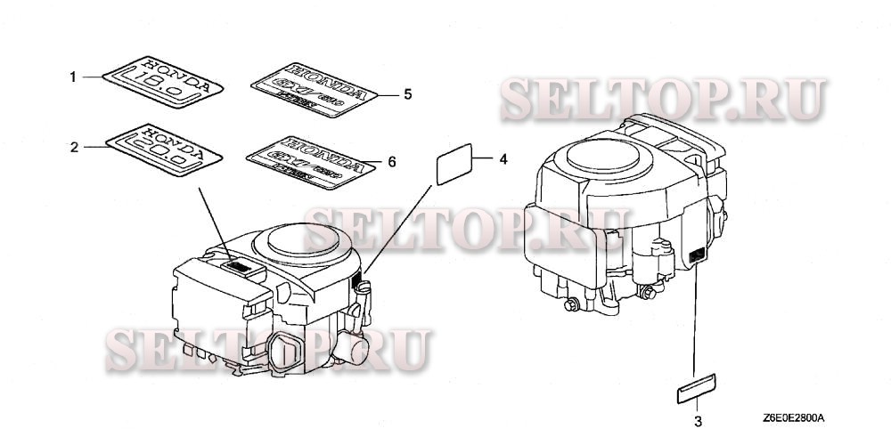 Этикетка для Honda GXV610U1 QZC2