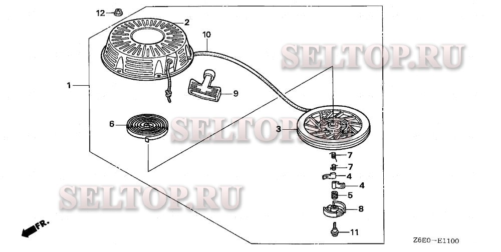 Ручной стартер для Honda GXV610U1 QZC2