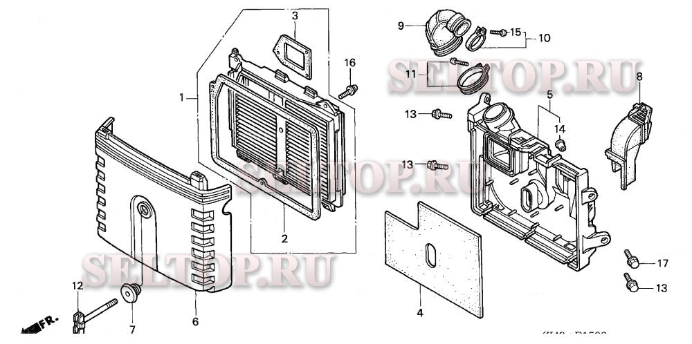 Воздушный фильтр (1) для Honda GXV620 QAE