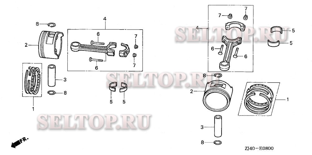 Поршень (1) для Honda GXV620 QAFU