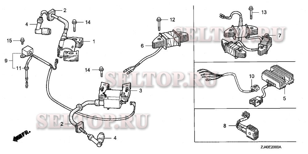 Катушка зажигания (1) для Honda GXV620 QWE