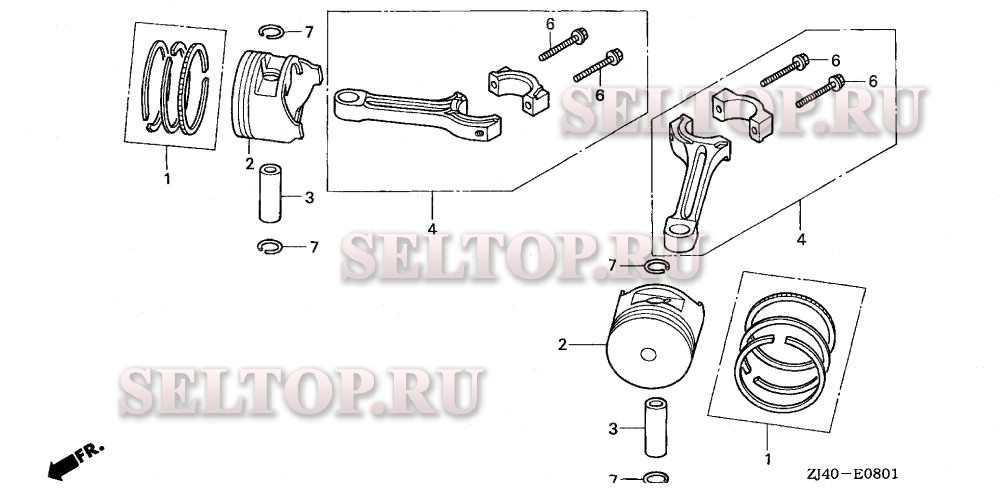 Поршень (2) для Honda GXV620K1 QYF/A