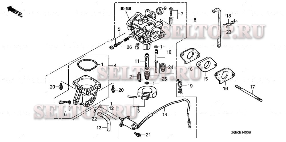 Карбюратор (1) для Honda GXV620R1 QAF