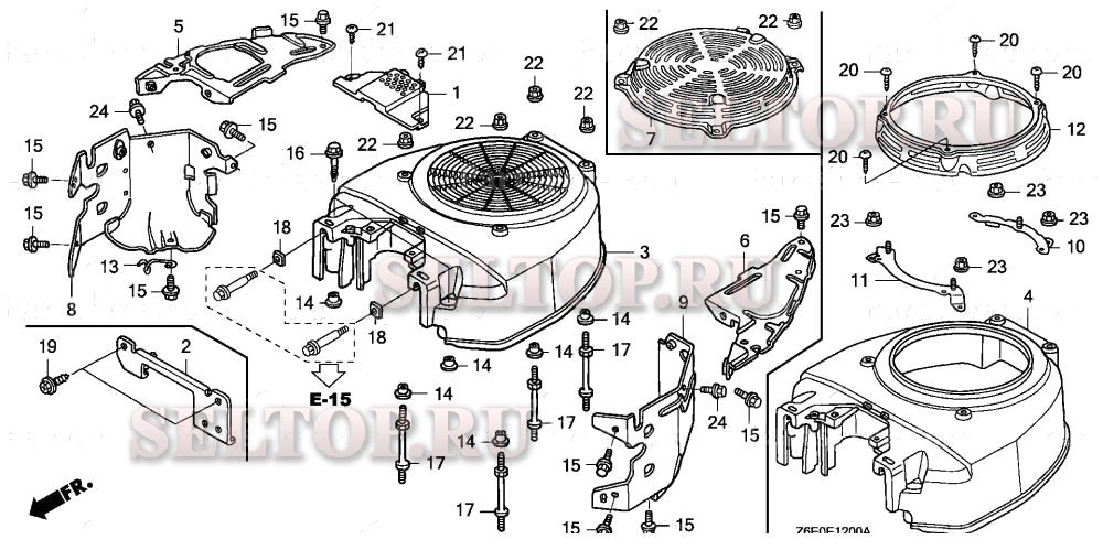 Кожух вентилятора для Honda GXV620R1 QAF