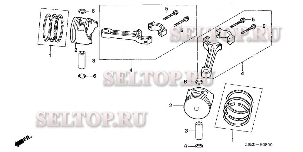 Поршень, шатун для Honda GXV620R1 QYF