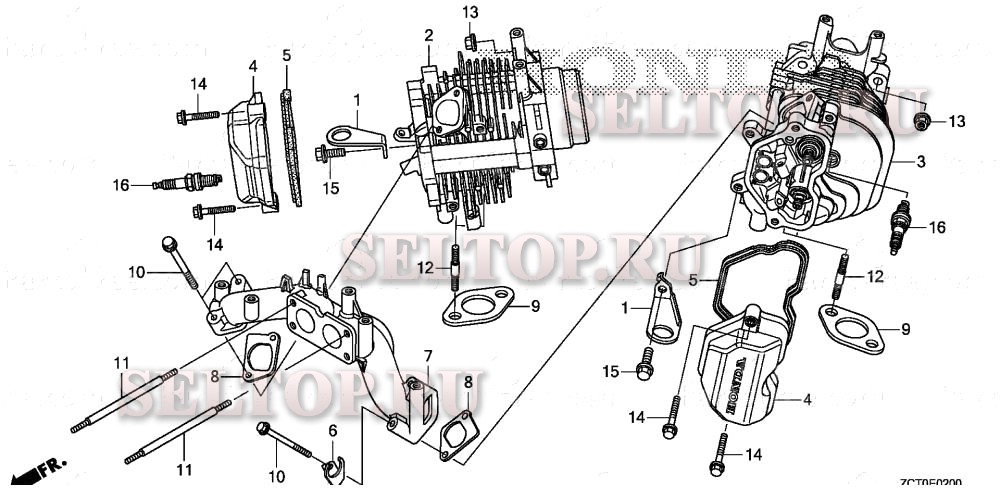 Головка цилиндра для Honda GXV660RH TAF2